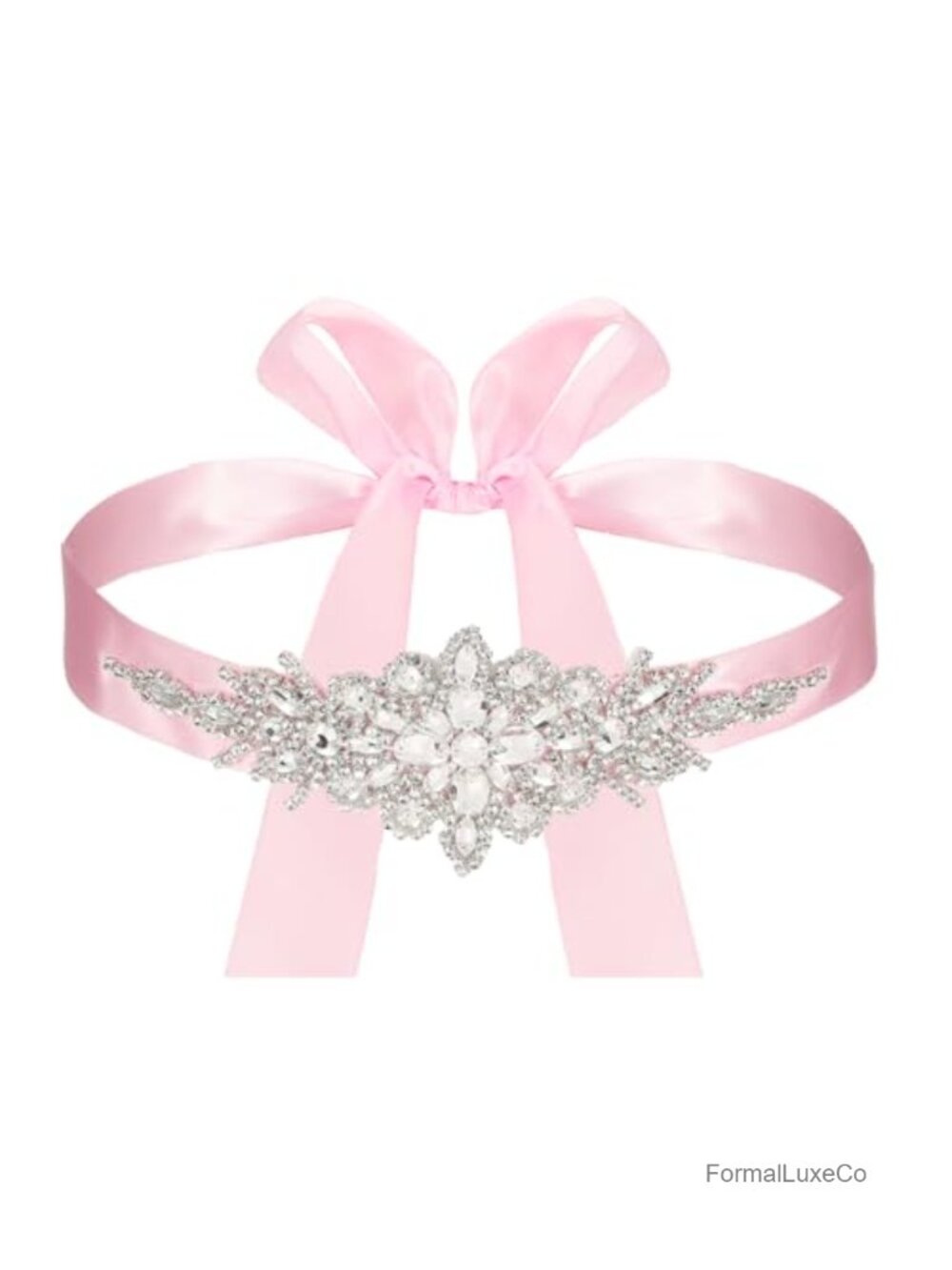 Sparkly Crystal Rhinestone Bridal Belt Satin Ribbon Sash Wedding Dress